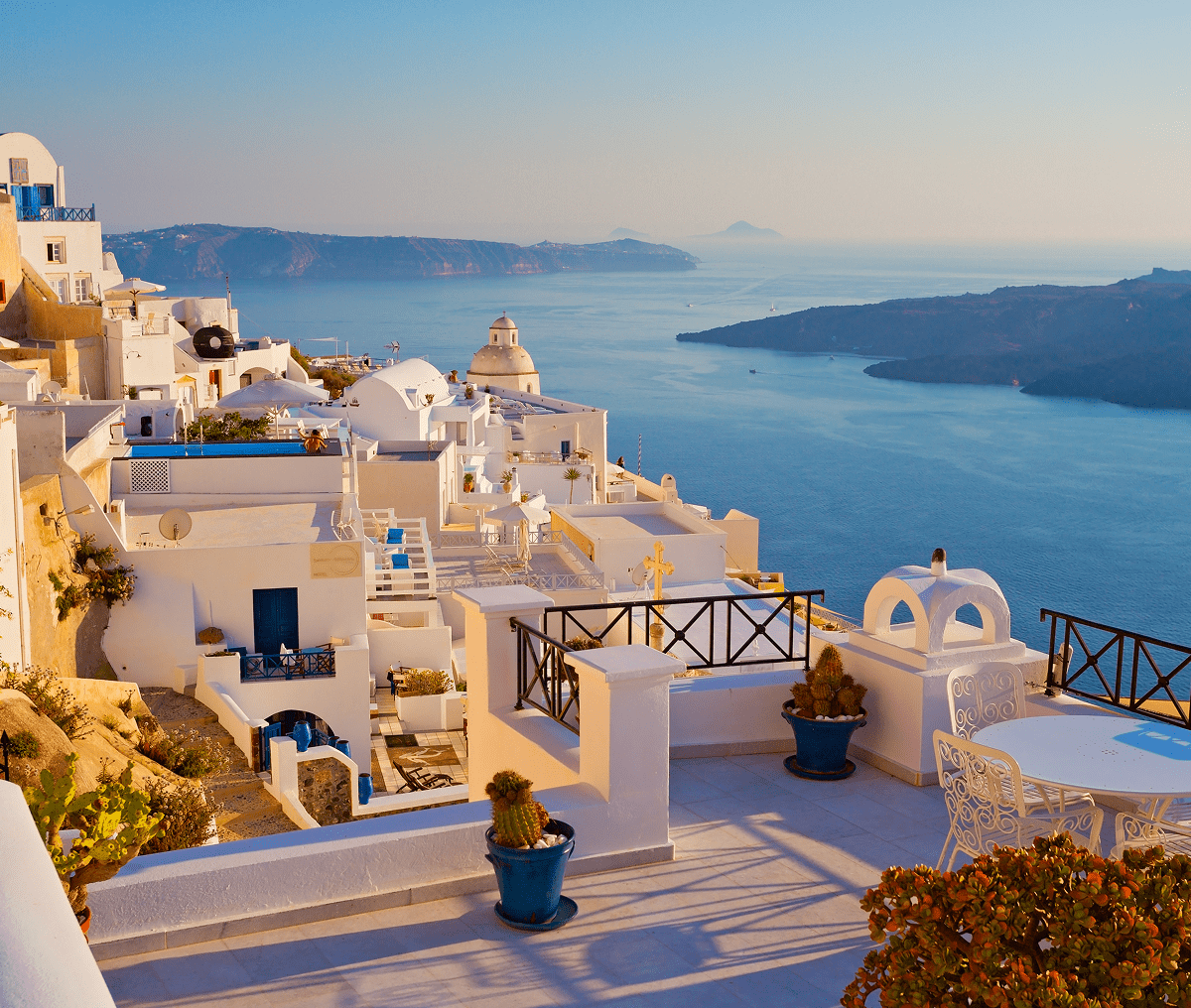 Greek island architecture by the sea